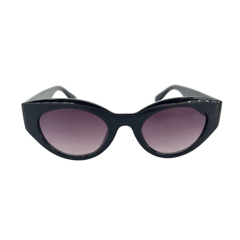 Jones New York Sunglasses Black Oversized Cat Eye Purple Gradient Lens Womens
